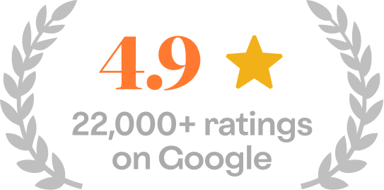 4.9 Google rating from 21,000+ reviews